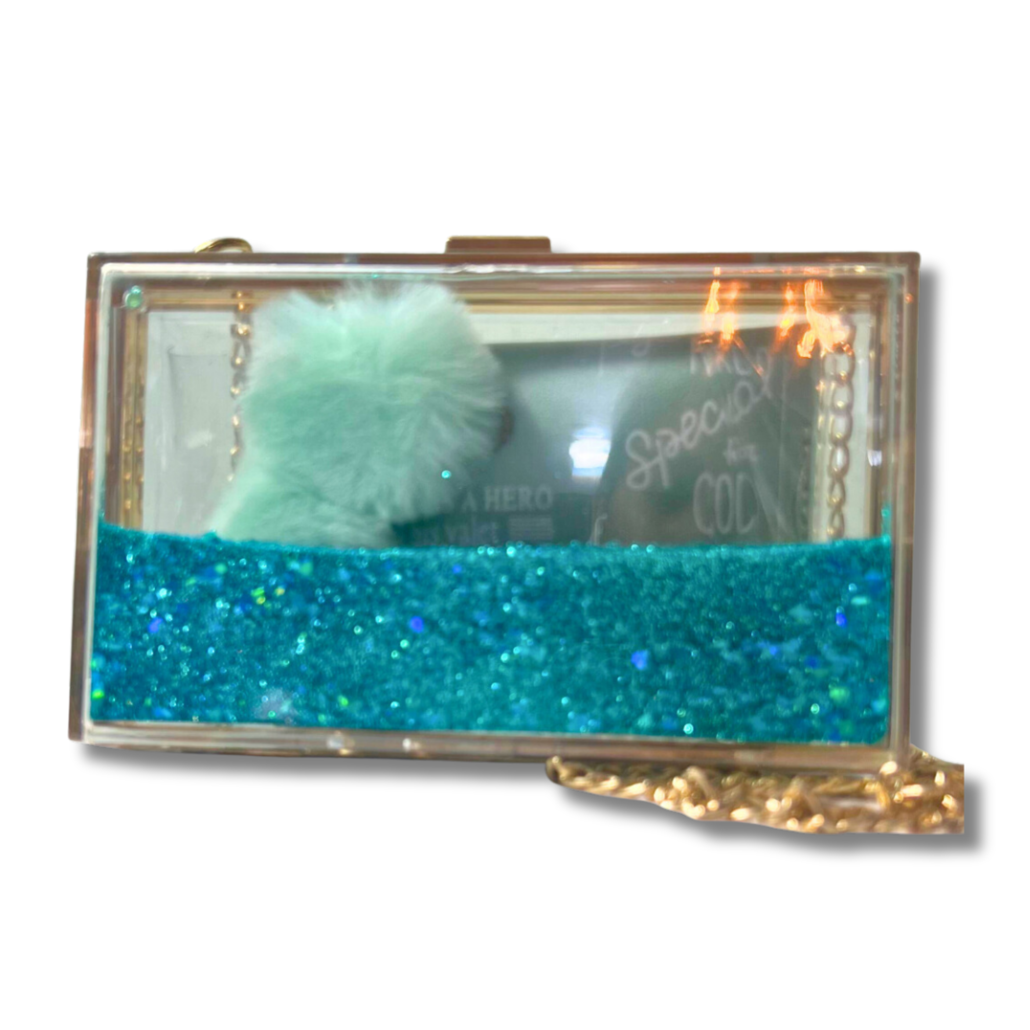 Sequined Transparent Clutch - Stylish PVC Box Bag for Parties & Weddings!
