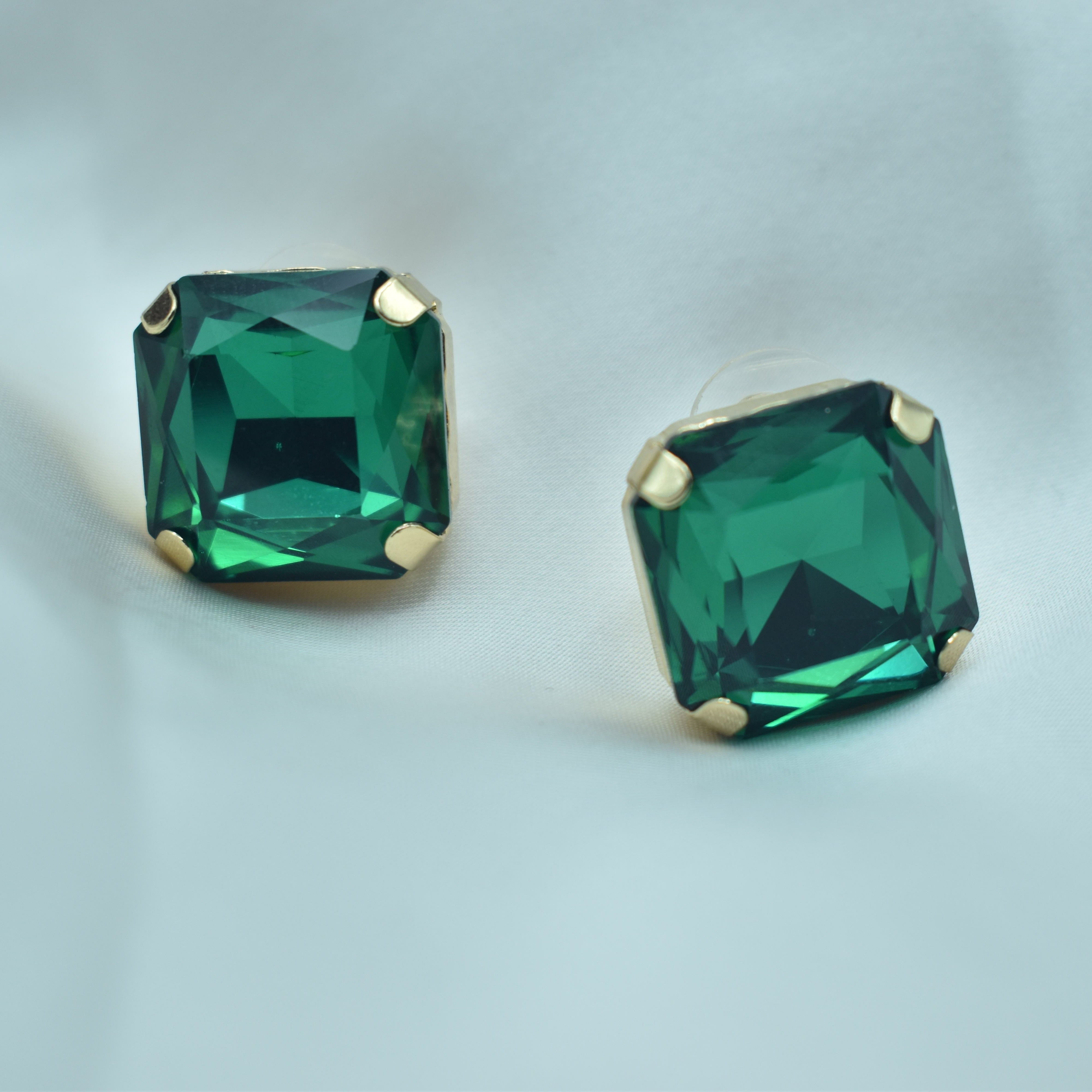 Elegant Square Cubic Zirconia Crystal Charm Earrings for Women