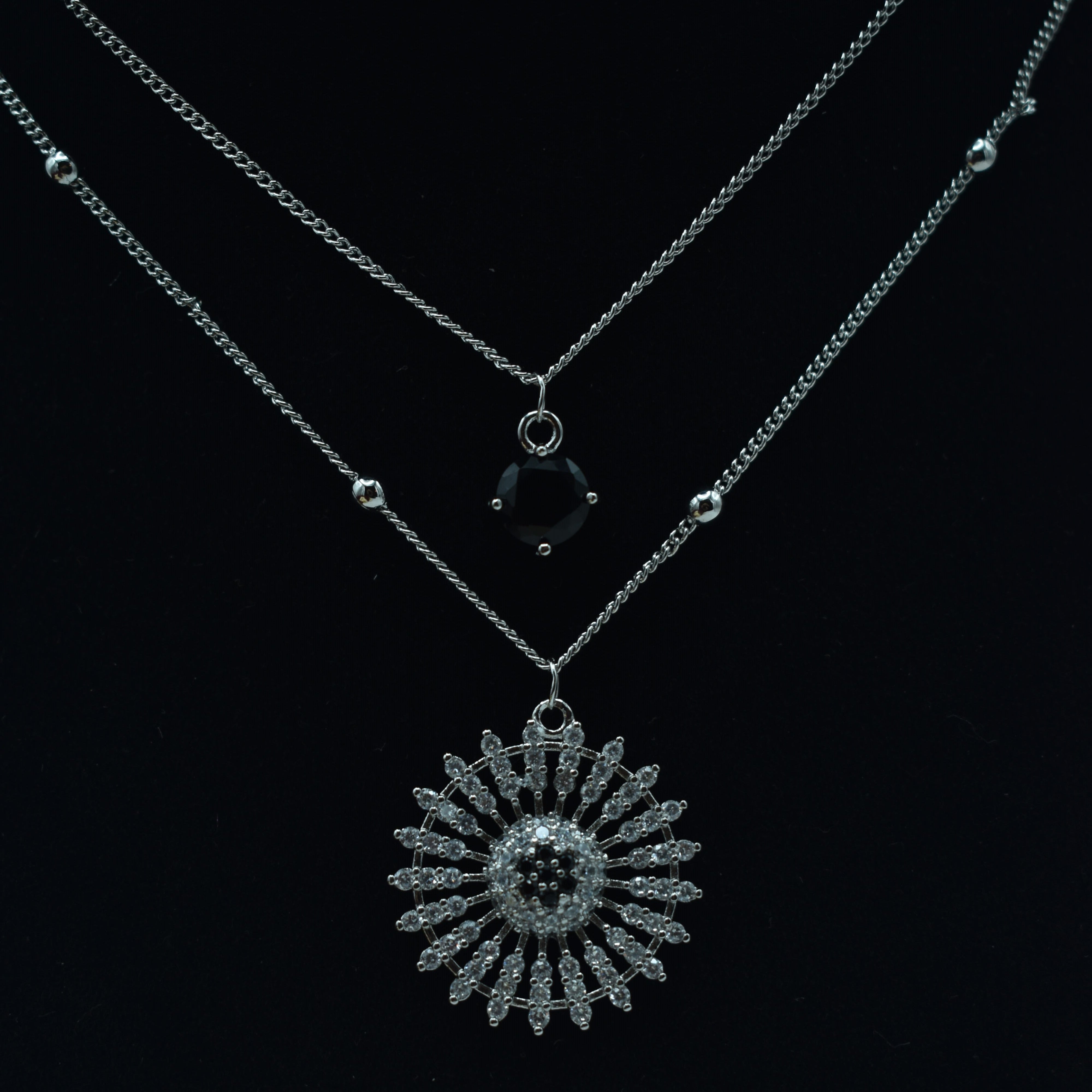 Light Luxury Rotatable Zircon Sunflower Pendant Necklace for Women