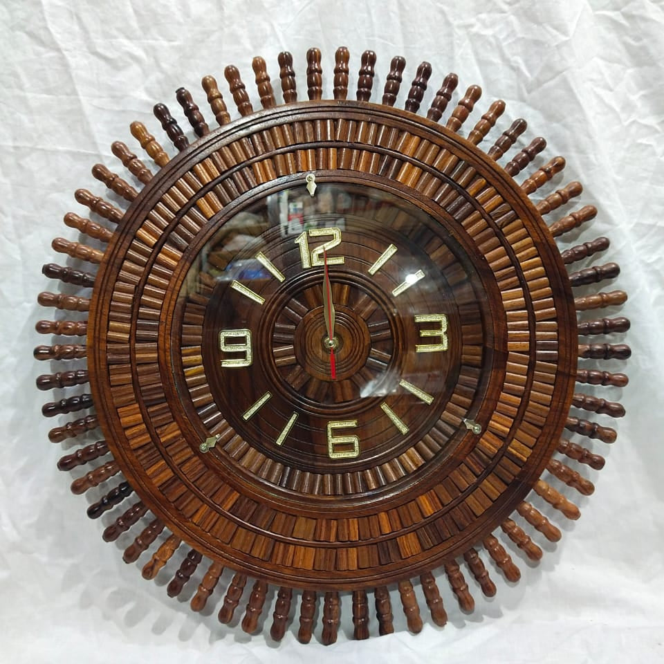 Wooden Handmade Classy Round Wall Clock – Large