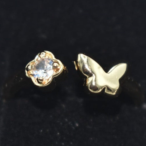 Luxury Zircon Wave Ring – Elegant Butterfly Design