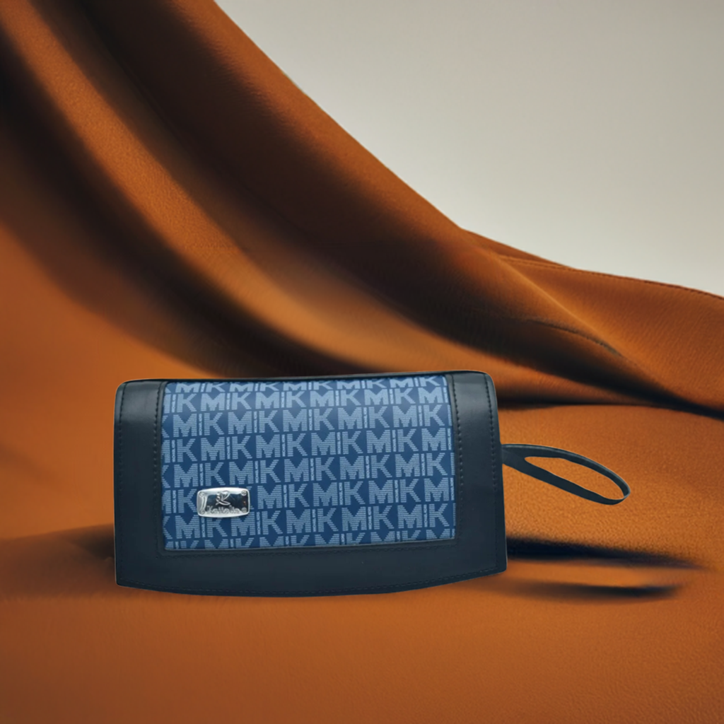 Blue Leather & Textile Whitney Small Purse – Stylish, Compact, and Spaciou