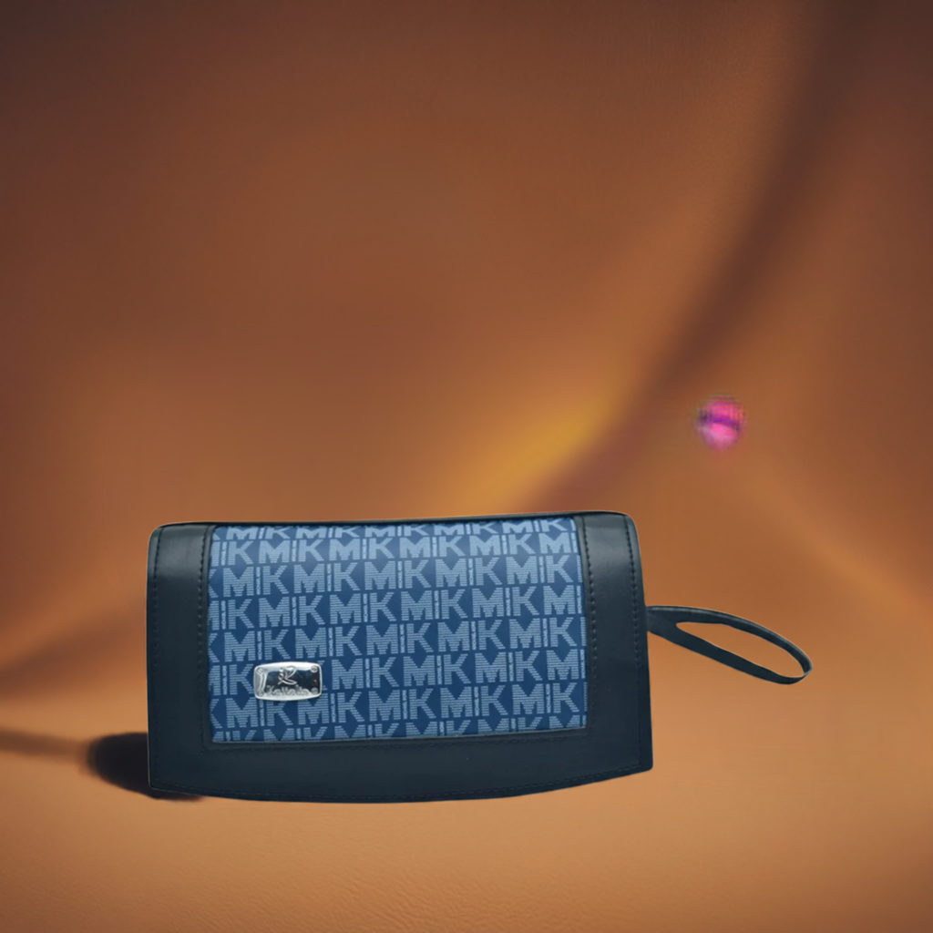 Blue Leather & Textile Whitney Small Purse – Stylish, Compact, and Spaciou