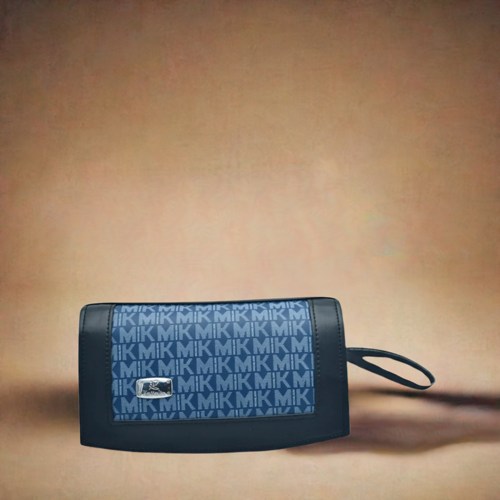 Blue Leather & Textile Whitney Small Purse – Stylish, Compact, and Spaciou