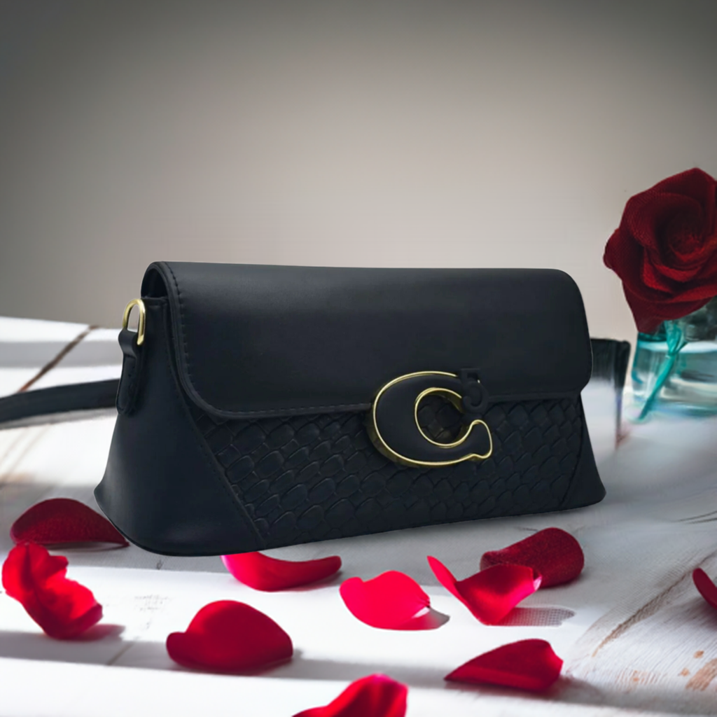 Sleek & Elegant Coach Studio Black Shoulder Bag – Timeless Style for Women