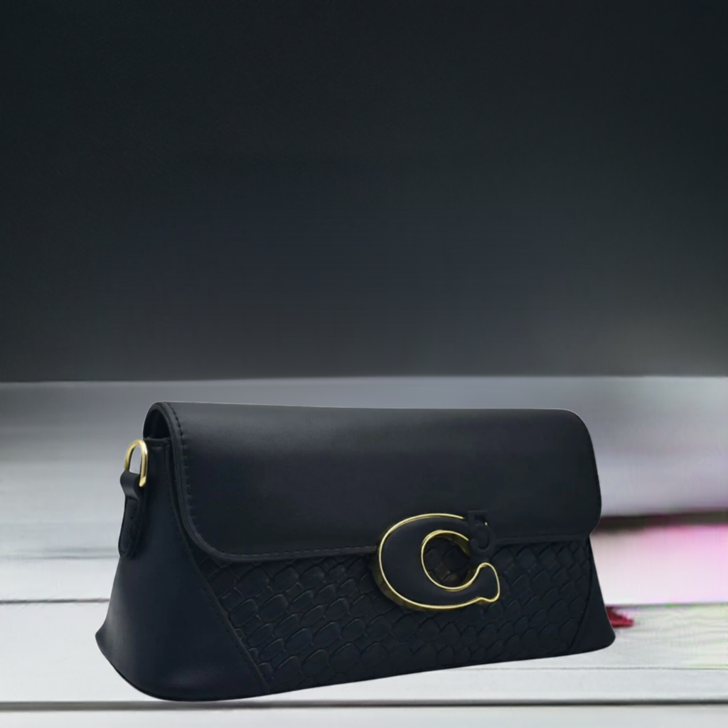 Sleek & Elegant Coach Studio Black Shoulder Bag – Timeless Style for Women