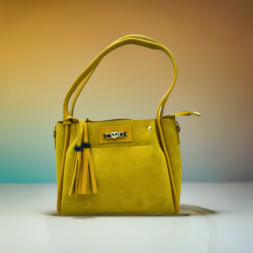 Elegant Mustard Yellow Women’s Tote Handbag – Unique Textured Design for Classy Style
