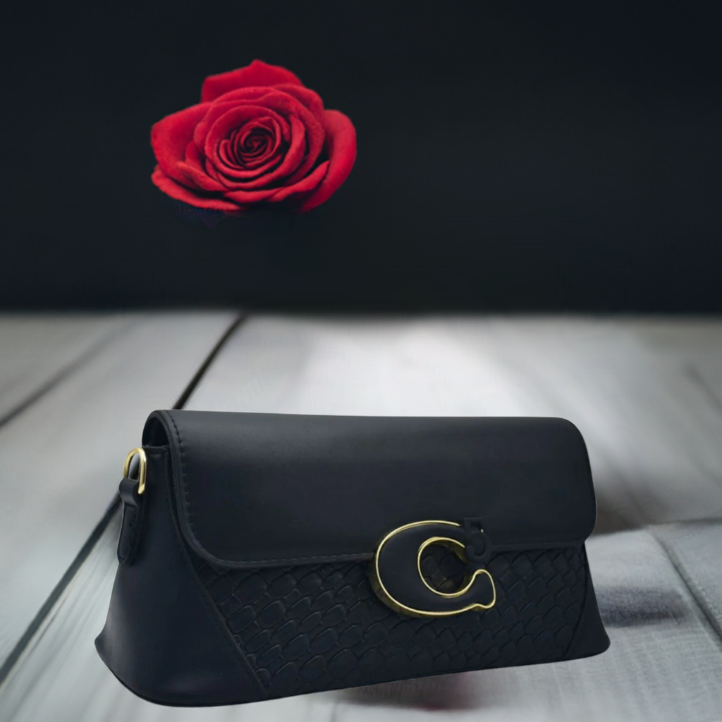 Sleek & Elegant Coach Studio Black Shoulder Bag – Timeless Style for Women